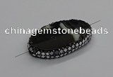 NGC1780 35*55mm oval agate gemstone connectors wholesale