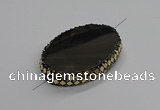 NGC1781 35*55mm oval agate gemstone connectors wholesale