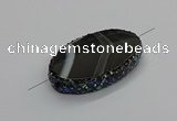 NGC1782 35*55mm oval agate gemstone connectors wholesale