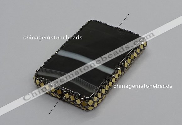 NGC1786 35*55mm - 40*60mm rectangle agate connectors wholesale