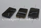 NGC1788 35*55mm - 40*60mm rectangle agate connectors wholesale