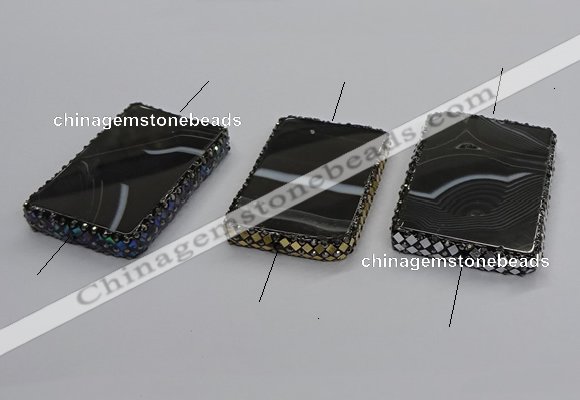 NGC1788 35*55mm - 40*60mm rectangle agate connectors wholesale