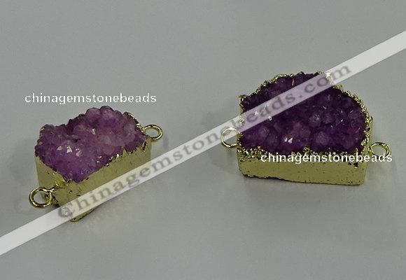 NGC1792 15*20mm - 22*30mm freeform druzy agate connectors