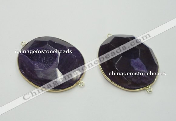 NGC181 35*45mm - 40*50mm freeform druzy agate connectors