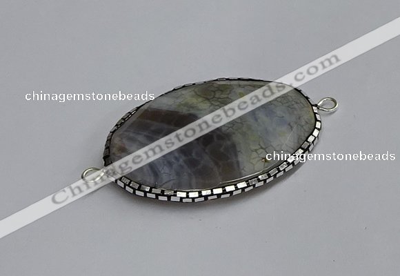 NGC1825 35*50mm oval agate gemstone connectors wholesale