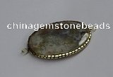 NGC1826 35*50mm oval agate gemstone connectors wholesale