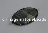 NGC1827 35*50mm oval agate gemstone connectors wholesale