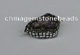 NGC1850 22*30mm - 25*35mm flat teardrop plated druzy amethyst connectors