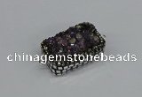 NGC1855 15*35mm - 22*30mm rectangle plated druzy amethyst connectors