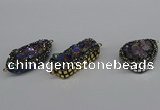 NGC1865 15*30mm - 25*35mm freeform plated druzy amethyst connectors