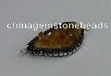 NGC1870 22*35mm - 25*40mm freeform druzy citrine connectors