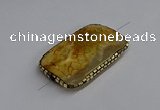 NGC1881 30*40mm - 30*45mm rectangle agate gemstone connectors