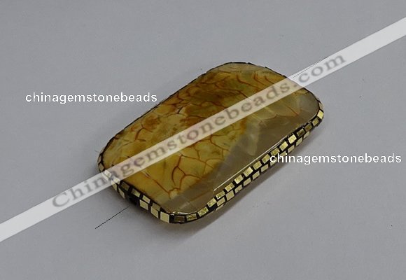 NGC1881 30*40mm - 30*45mm rectangle agate gemstone connectors