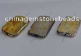 NGC1883 30*40mm - 30*45mm rectangle agate gemstone connectors