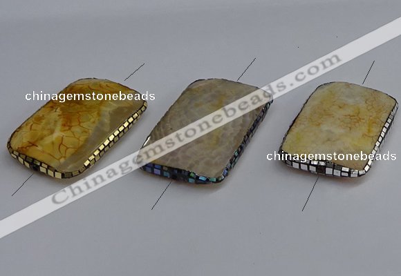 NGC1883 30*40mm - 30*45mm rectangle agate gemstone connectors