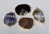 NGC190 25*35mm - 35*40mm freeform druzy agate connectors