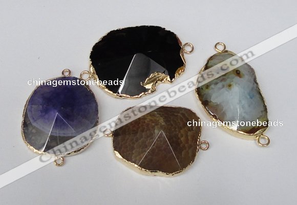 NGC190 25*35mm - 35*40mm freeform druzy agate connectors