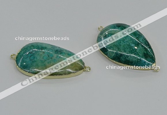 NGC1911 25*30mm - 30*40mm flat teardrop fossil coral connectors