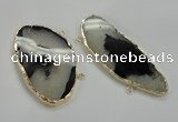 NGC194 35*75mm - 50*80mm freeform druzy agate connectors