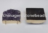 NGC195 35*45mm - 40*45mm freeform druzy amethyst connectors