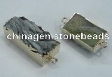 NGC198 15*25mm - 20*35mm rectangle druzy agate connectors