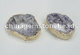 NGC201 50*60mm - 55*75mm freeform druzy agate connectors