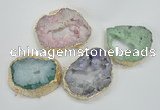 NGC205 50*60mm - 55*75mm freeform druzy agate connectors