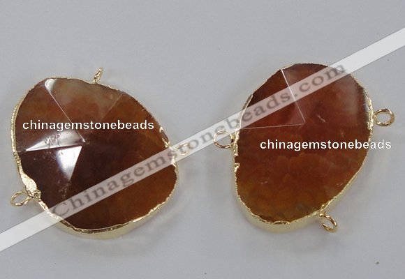 NGC211 30*40mm - 35*45mm freeform agate gemstone connectors