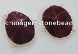 NGC213 30*40mm - 35*45mm freeform agate gemstone connectors