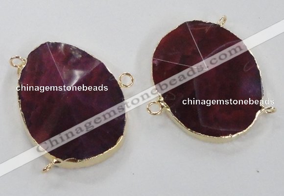 NGC213 30*40mm - 35*45mm freeform agate gemstone connectors