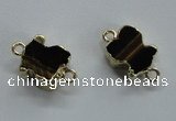 NGC220 10*12mm tiger eye gemstone connectors wholesale