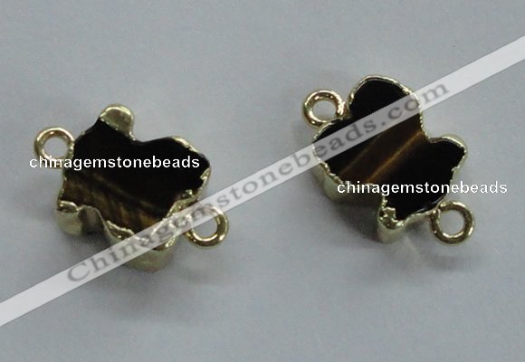 NGC220 10*12mm tiger eye gemstone connectors wholesale