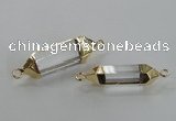 NGC227 10*35mm - 8*40mm faceted nuggets white crystal connectors