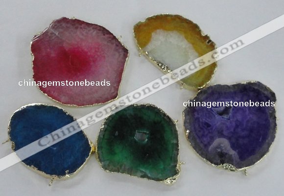 NGC229 45*65mm - 65*75mm freeform druzy agate connectors