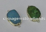 NGC233 20*30mm - 25*35mm freeform plated druzy agate connectors