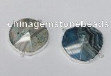 NGC237 30*35mm - 35*40mm freeform agate gemstone connectors