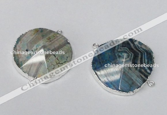 NGC237 30*35mm - 35*40mm freeform agate gemstone connectors