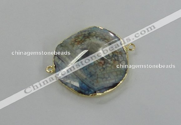 NGC238 30*35mm - 35*40mm freeform agate gemstone connectors