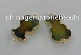 NGC241 20*30mm agate gemstone connectors wholesale