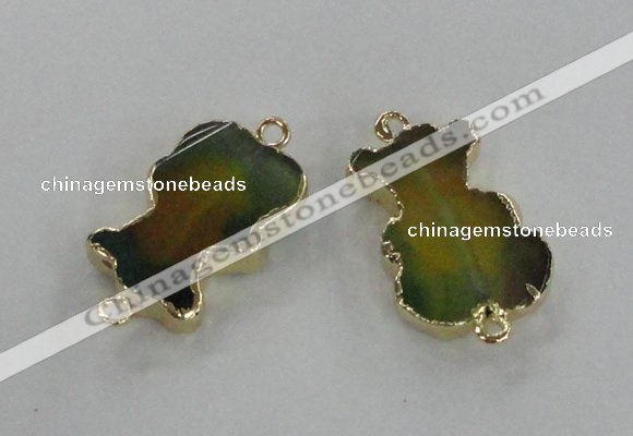 NGC241 20*30mm agate gemstone connectors wholesale