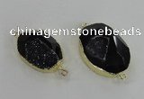 NGC244 20*30mm - 25*35mm freeform druzy agate gemstone connectors