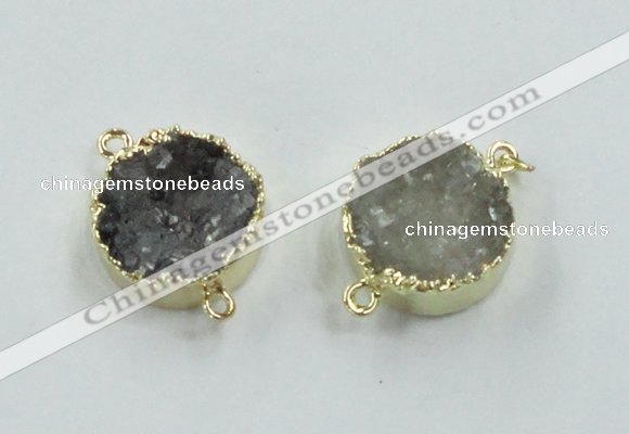 NGC246 16mm - 18mm coin druzy agate gemstone connectors