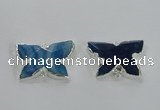 NGC250 22*30mm carved butterfly agate connectors wholesale