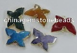 NGC257 22*30mm carved butterfly agate connectors wholesale