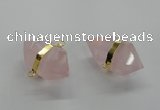 NGC260 18*30mm - 20*35mm faceted nuggets rose quartz connectors