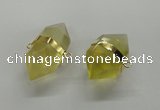 NGC261 18*30mm - 20*35mm faceted nuggets lemon quartz connectors