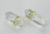 NGC266 15*45mm - 18*50mm faceted nuggets white crystal connectors