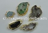 NGC27 18*22mm - 30*40mm freeform druzy agate connectors