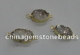 NGC270 10*15mm - 13*18mm freeform plated druzy agate connectors