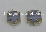 NGC274 22*22mm - 24*24mm blue lace agate gemstone connectors